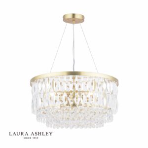 laura ashley rhosill chandelier ceiling light matt antiqe brass - Stillorgan Decor