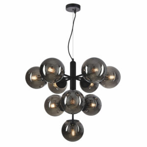 modern cluster 10 globe smoked black ceiling pendant light - Stillorgan Decor
