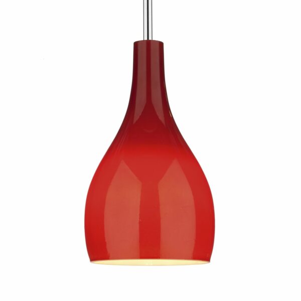 modern single hanging red glass pendant - Stillorgan Decor