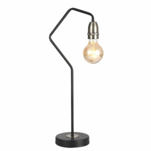 single arm modern simple table lamp matt black and antique brass