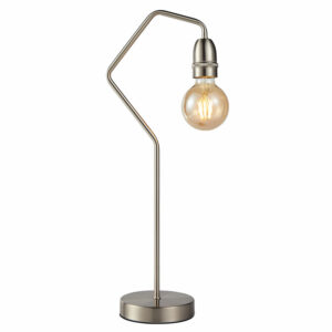 single arm modern simple table lamp satin nickel