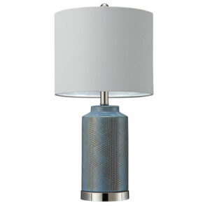 engraved classic blue ceramic table lamp