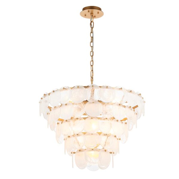 ornate white and glass tiered ceiling pendant light - Stillorgan Decor