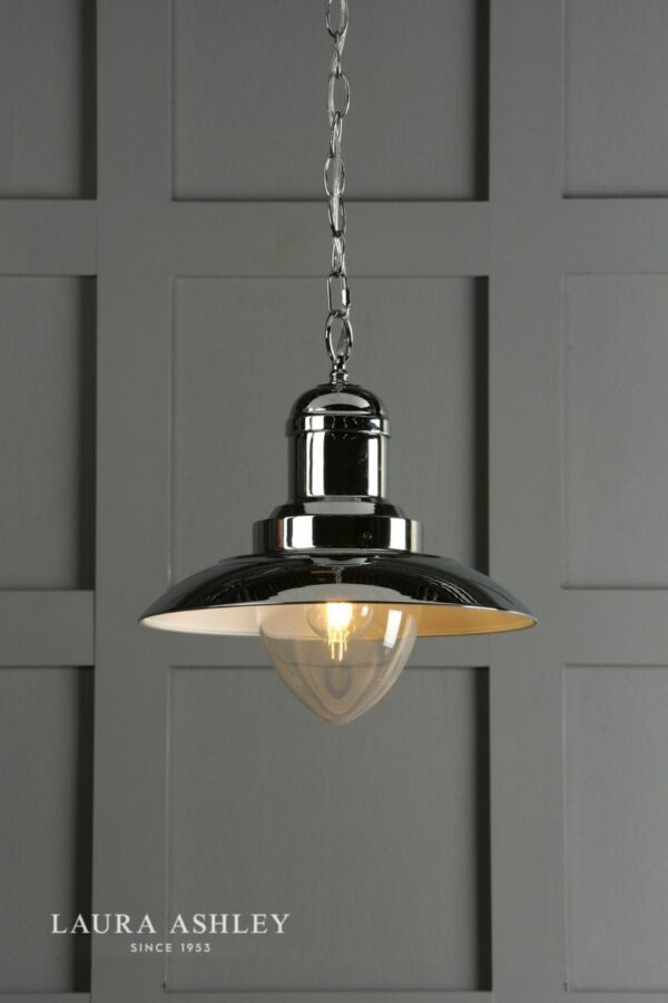 laura ashley corbridge metal fisherman style ceiling light polished chrome - Stillorgan Decor