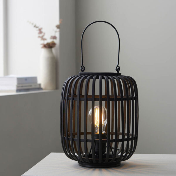 bamboo cage table lamp black - Stillorgan Decor