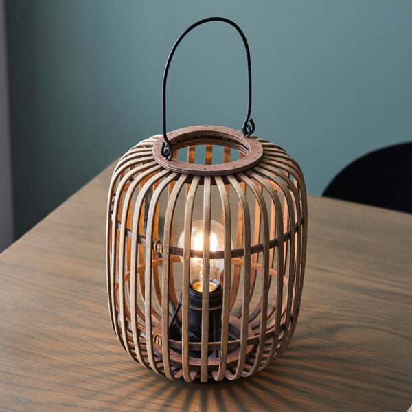 bamboo cage table lamp natural - Stillorgan Decor