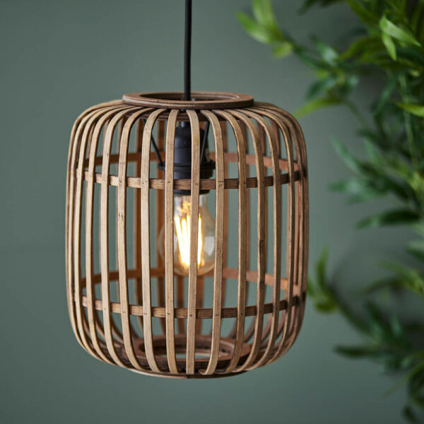 bamboo cage pendant single natural - Stillorgan Decor