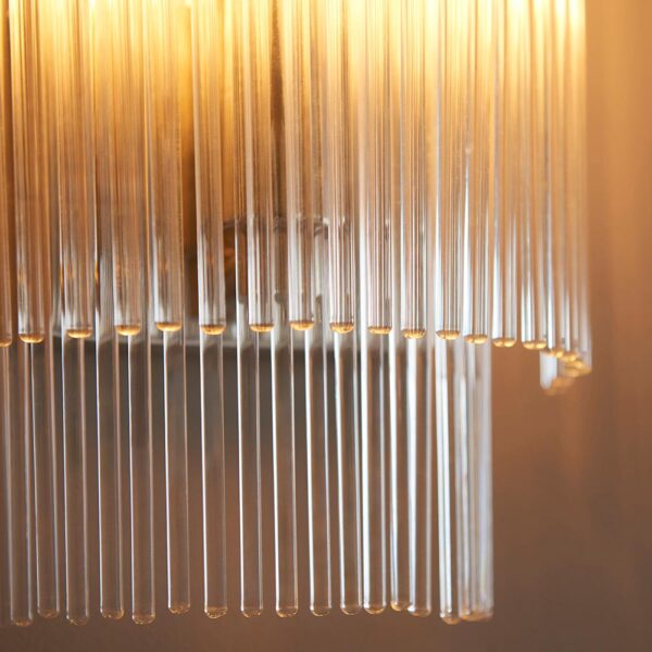 contemporary glass rod wall light polished nickel - Stillorgan Decor