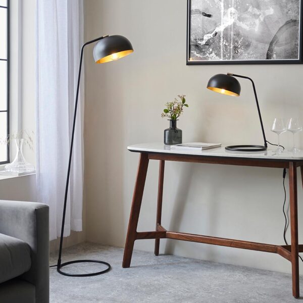 modern classic table lamp black with antique brass - Stillorgan Decor