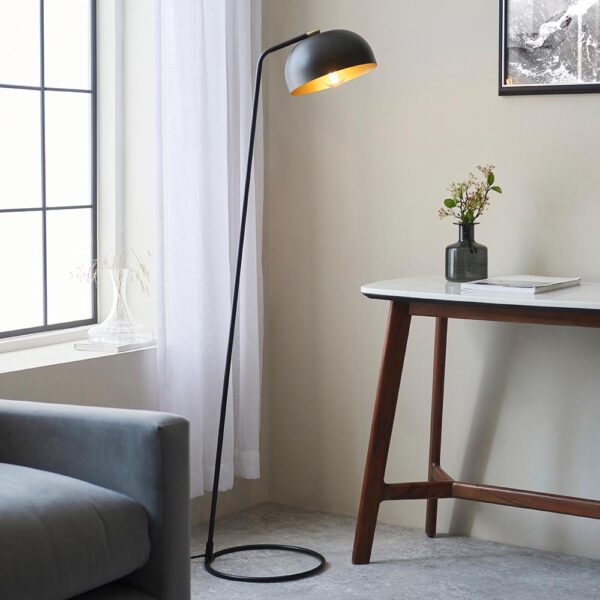 modern classic floor lamp black and antique brass - Stillorgan Decor