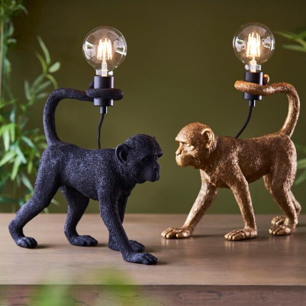 monkey table lamp black - Stillorgan Decor