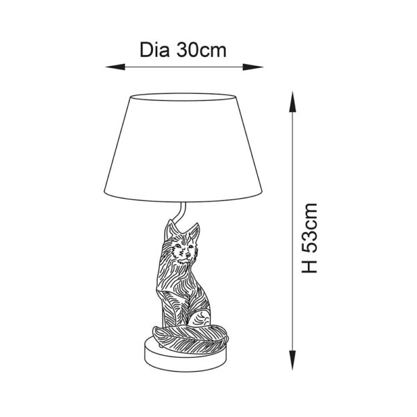fox table lamp gold - Stillorgan Decor