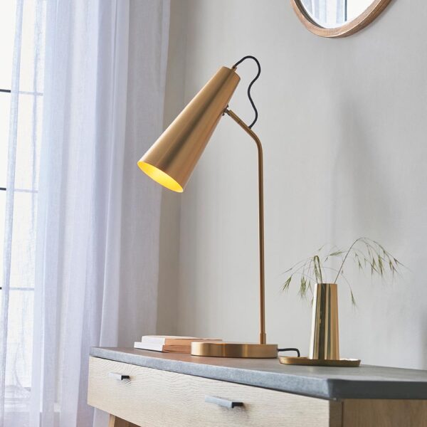 contemporary table lamp antique brass - Stillorgan Decor
