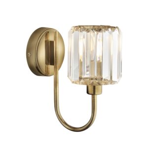 sophisticated wall light with glass shade antique brass - Stillorgan Decor