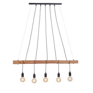 rustic wooden pendant with 5 hanging lights - Stillorgan Decor