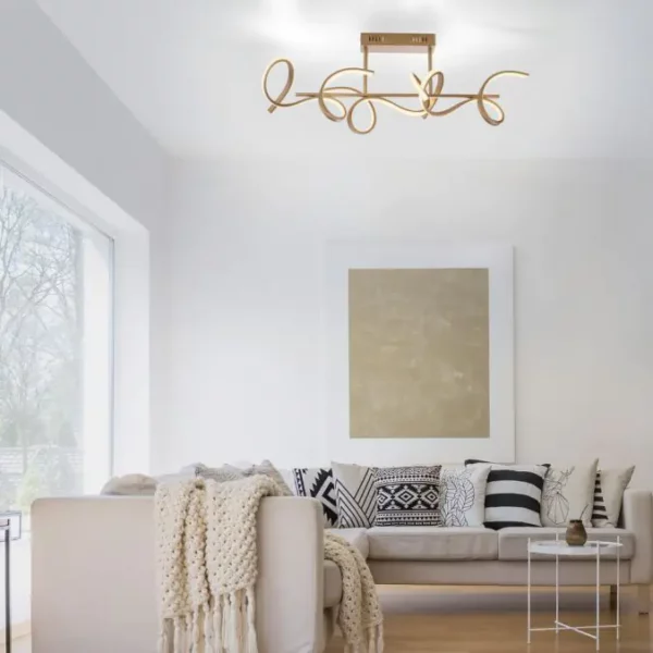 modern curved simply dim led ceiling light matt brass - Stillorgan Decor