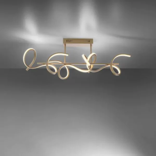 modern curved simply dim led ceiling light matt brass - Stillorgan Decor