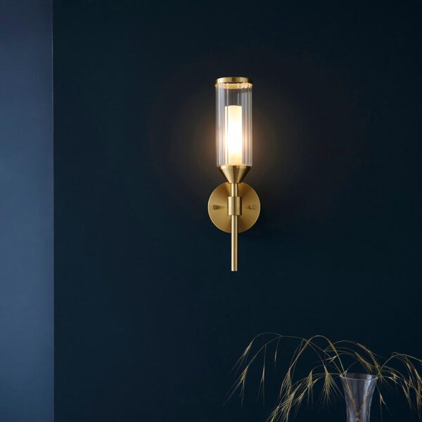 ribbed cylinder glass shade wall light - Stillorgan Decor