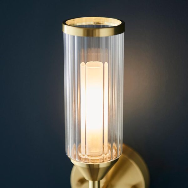 ribbed cylinder glass shade wall light - Stillorgan Decor