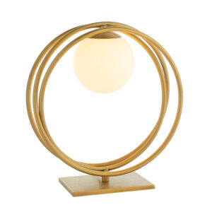 loop brushed gold table lamp with opal shade - Stillorgan Decor