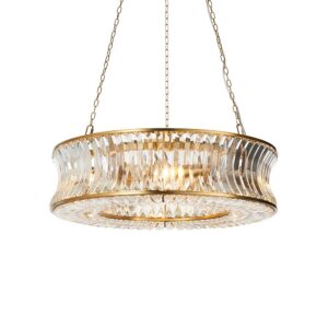 warm brass concave 6 light pendant - ceiling light