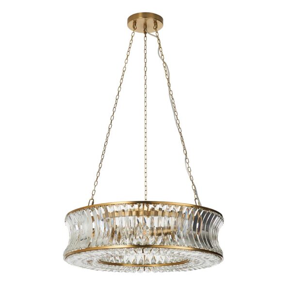 warm brass concave 6 light pendant - Stillorgan Decor