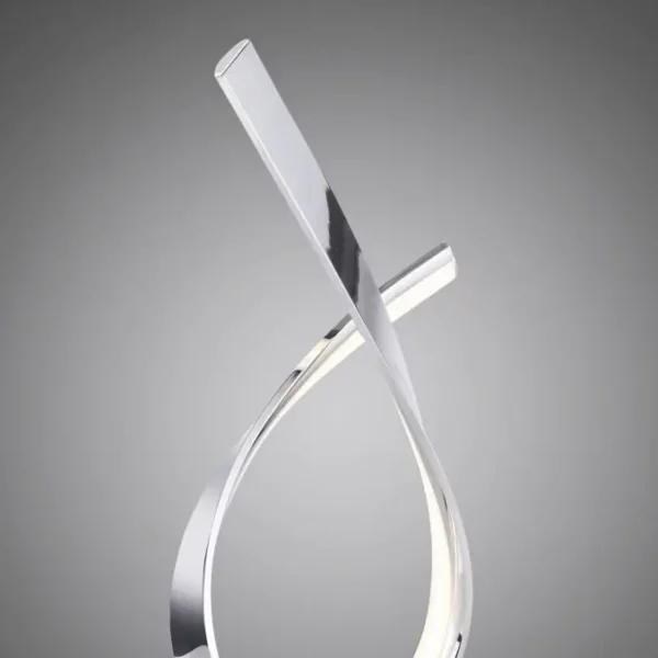 elegant curved led polished chrome table lamp - Stillorgan Decor