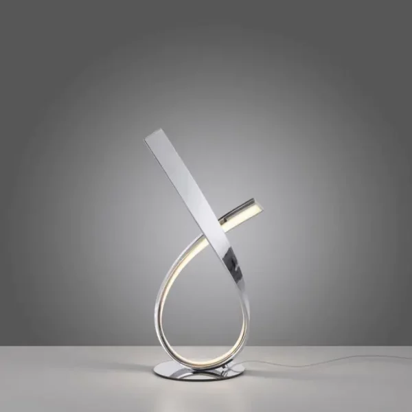 elegant curved led polished chrome table lamp - Stillorgan Decor