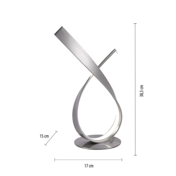elegant curved led aluminium table lamp - Stillorgan Decor