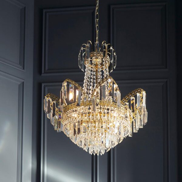 opulent 9 light centrepiece chandelier gold - Stillorgan Decor