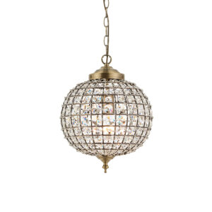 elegant domed glass bead pendant antique brass - Stillorgan Decor