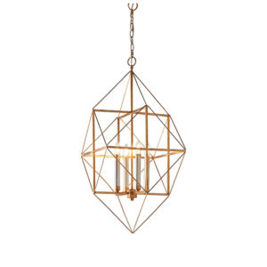 angular large gold leaf pendant light - Stillorgan Decor