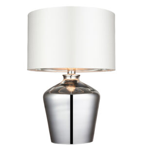 modern glass table lamp chrome - Stillorgan Decor