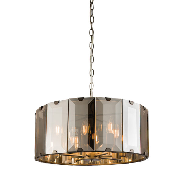 smoked glass 8 light pendant - Stillorgan Decor