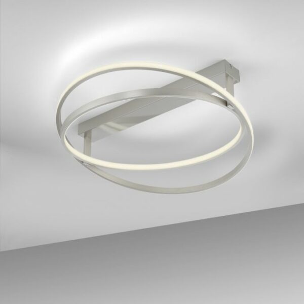 modern dual curve led remote control ceiling light silver - Stillorgan Decor