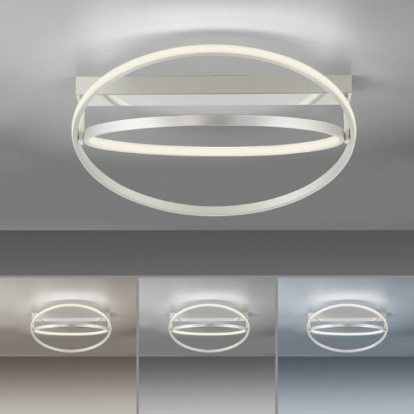 modern dual curve led remote control ceiling light silver - Stillorgan Decor