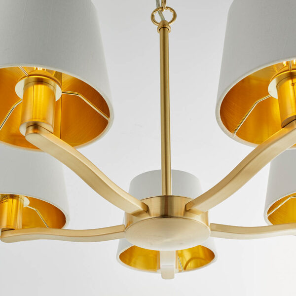 classic modern 5 light pendant light gold - Stillorgan Decor
