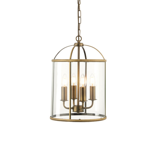 lantern style 4 light hanging pendant antique brass - Stillorgan Decor