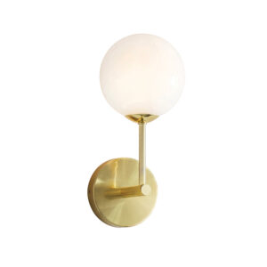 opal globe single arm gold wall light - Stillorgan Decor