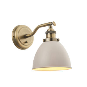 resto industrial wall light taupe and antique brass - Stillorgan Decor