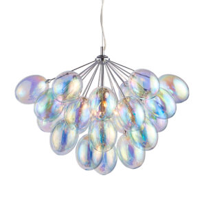modern glass shade iridescent 6 light pendant - Stillorgan Decor