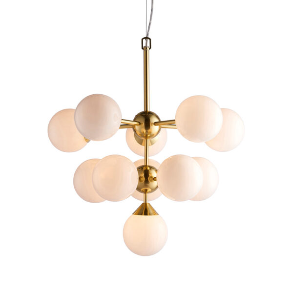 modern mid century globe pendant brass - Stillorgan Decor