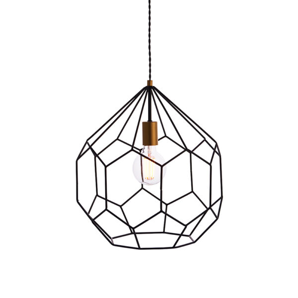 deco geometric wire frame pendant light - Stillorgan Decor
