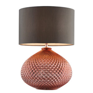 copper mercury table lamp with grey shade - Stillorgan Decor