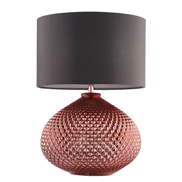 copper mercury table lamp with grey shade - Stillorgan Decor