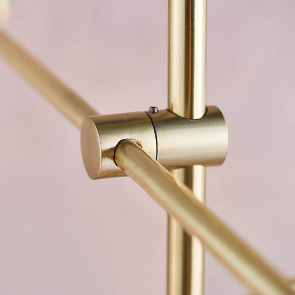 contemporary mid century 6 arm pendant brushed brass - Stillorgan Decor