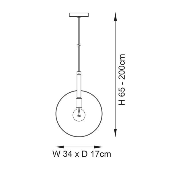 double hoop silver leaf single pendant - Stillorgan Decor