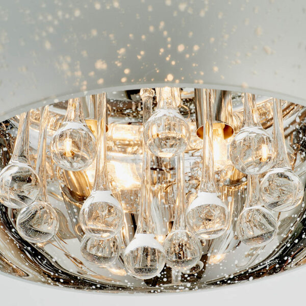 electro plated clear glass droplet ceiling light - Stillorgan Decor