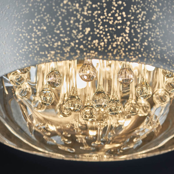 electro plated clear glass droplet pendant light - Stillorgan Decor