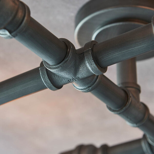 industrial 6lt semi flush pipe ceiling light - Stillorgan Decor